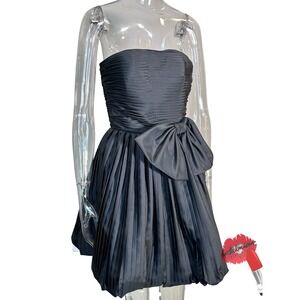 Vintage Cocktail Mini Dress 6‎ Black Julie Duroche After Five Collection 80s